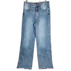 Judy Blue Front Yoke Retro Wide Fit Jeans Light Wash Denim Women's 9 29 JB88673